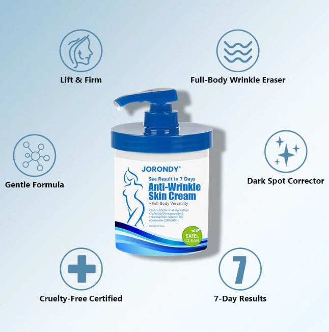 Creme Antirrugas 𝐉𝐨𝐫𝐨𝐧𝐝𝐲® - Remove Rugas, Firma a Pele e Clareia