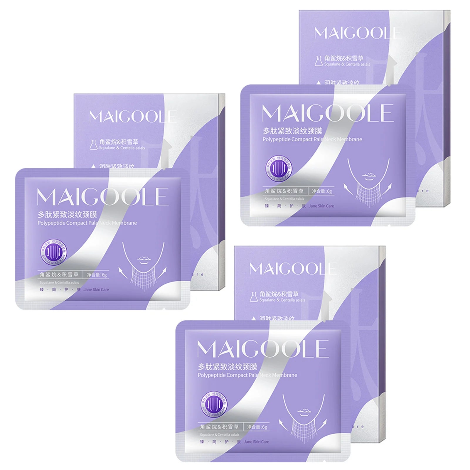 Adesivo antirrugas para pescoço com peptídeos