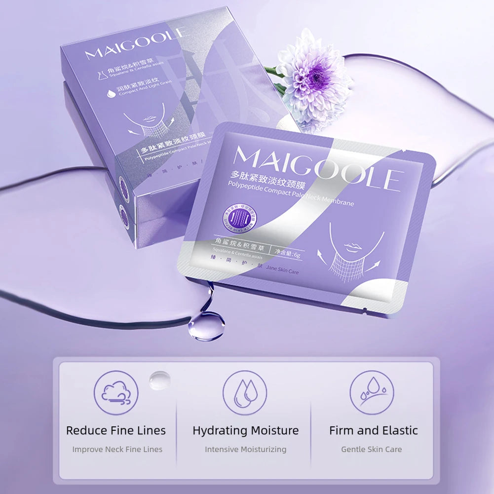 Adesivo antirrugas para pescoço com peptídeos